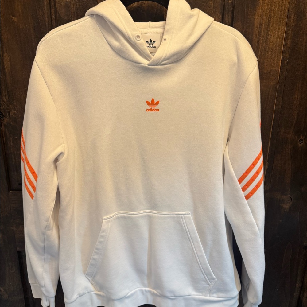 Adidas Women’s Hoodie in White with Orange Swarovski Accents